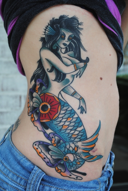 This girl with the mermaid rib piece is a monster 2 sessions my choice